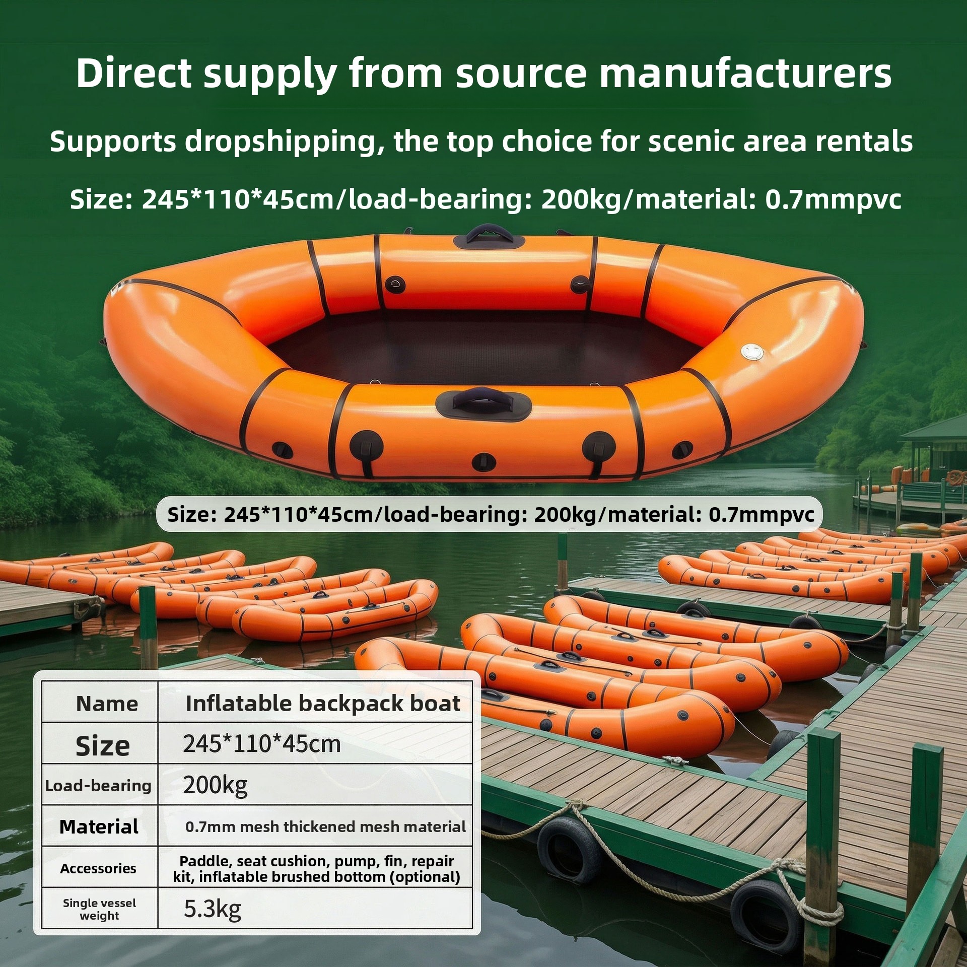 Inflatable Backpack Boat Singl - Fishing Backpack のレビューと価格