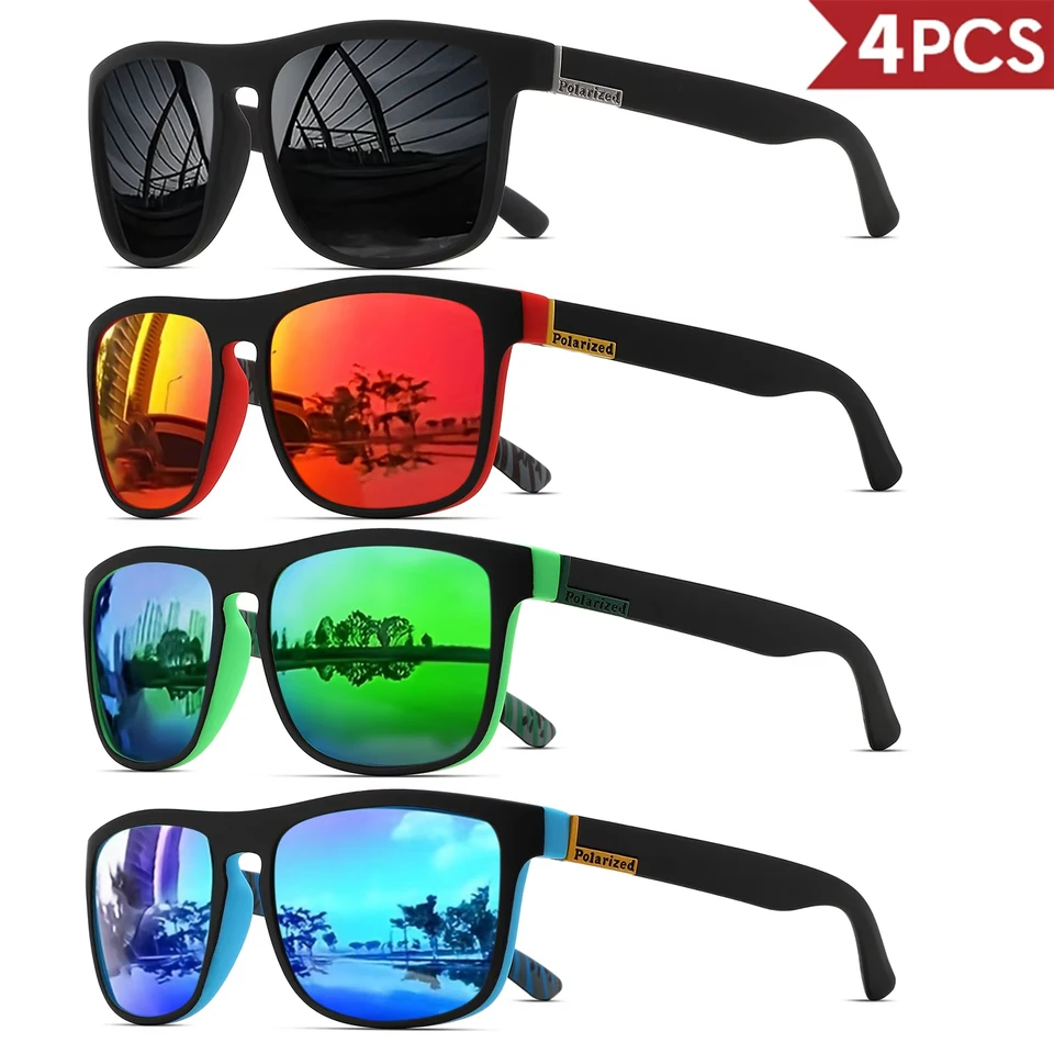 1-4PCS Men Classical Square Po - Fishing Sunglasses Polarized のレビューと価格