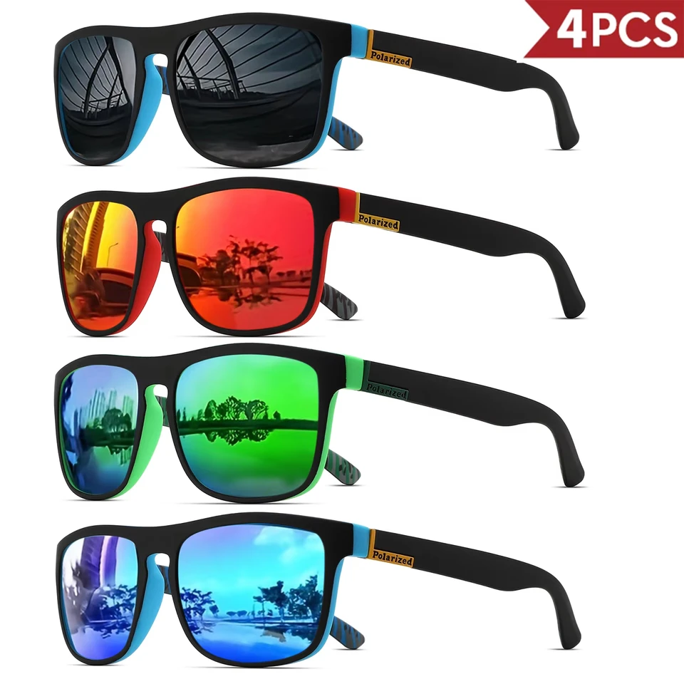 1-4PCS Men Classical Square Po - Fishing Sunglasses Polarized のレビューと価格