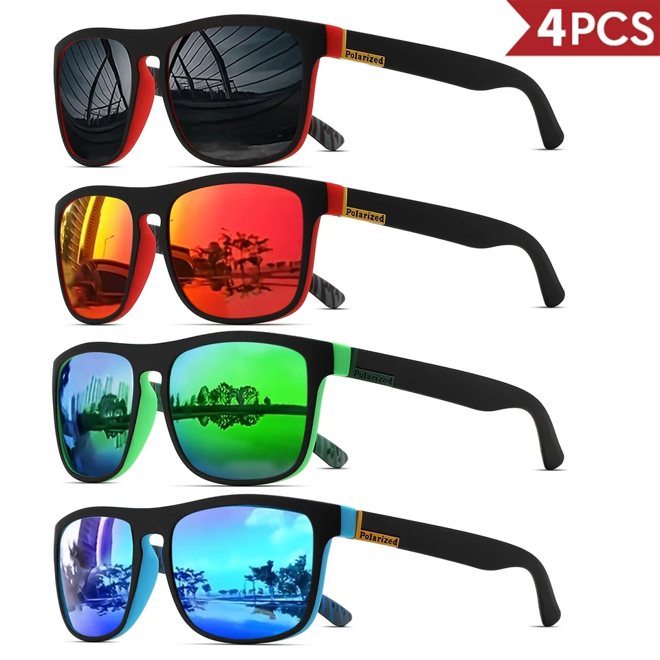 1-4PCS Men Classical Square Po - Fishing Sunglasses Polarized のレビューと価格