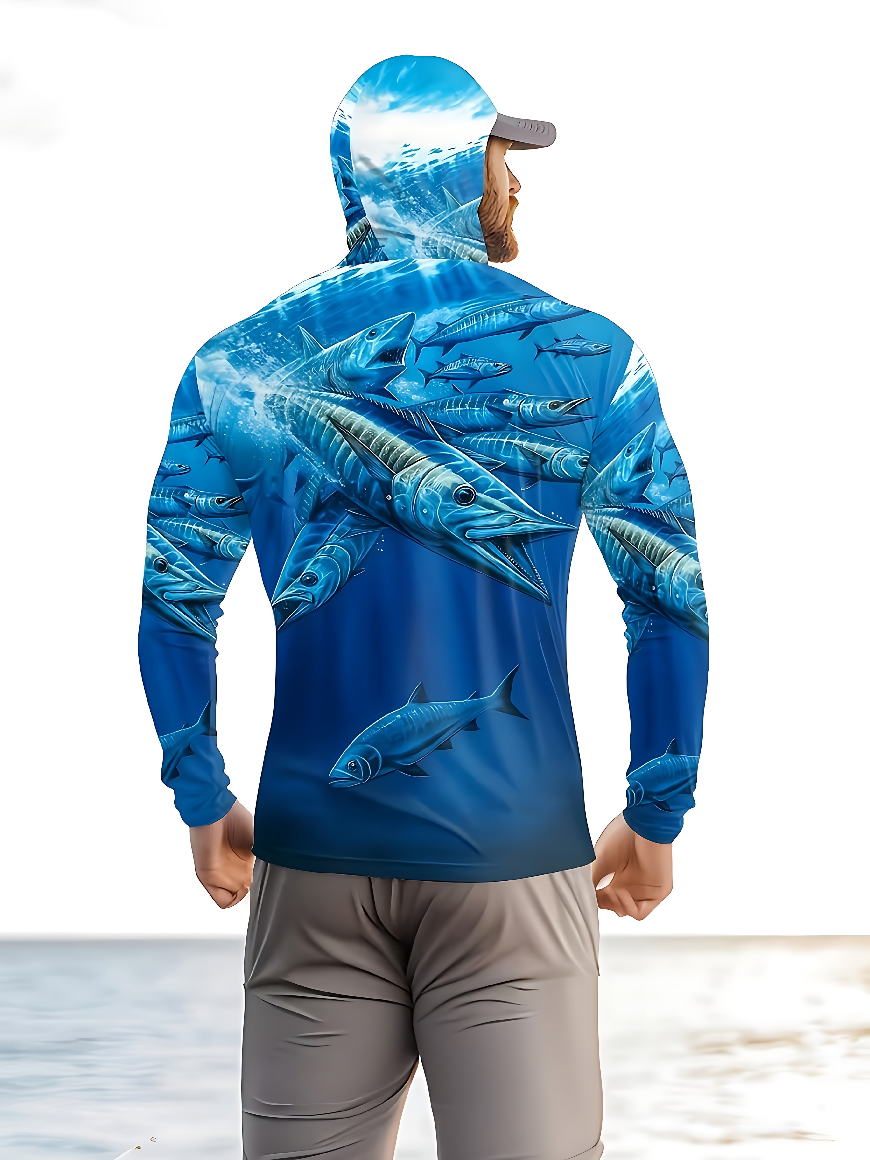 Fishing Shirt Hooded Men Fishi - Fishing Mask Sun Protection のレビューと価格