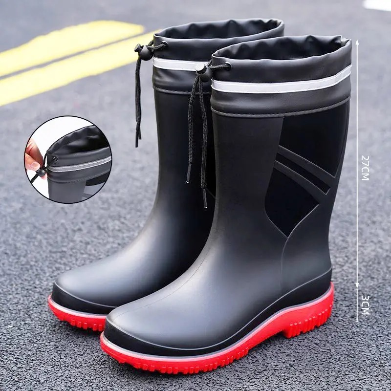 Fashion Men's Medium Tube Rain - Fishing Boots のレビューと価格