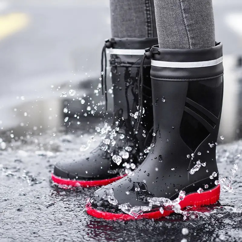 Fashion Men's Medium Tube Rain - Fishing Boots のレビューと価格