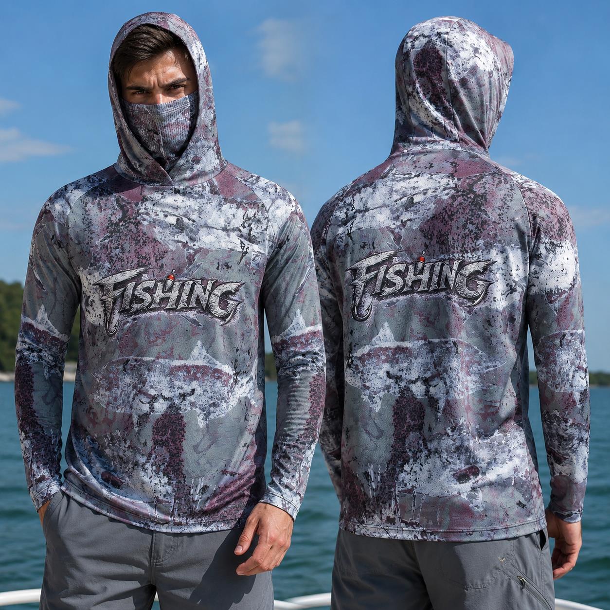 Fishing Shirt Hooded Men Fishi - Fishing Mask Sun Protection のレビューと価格