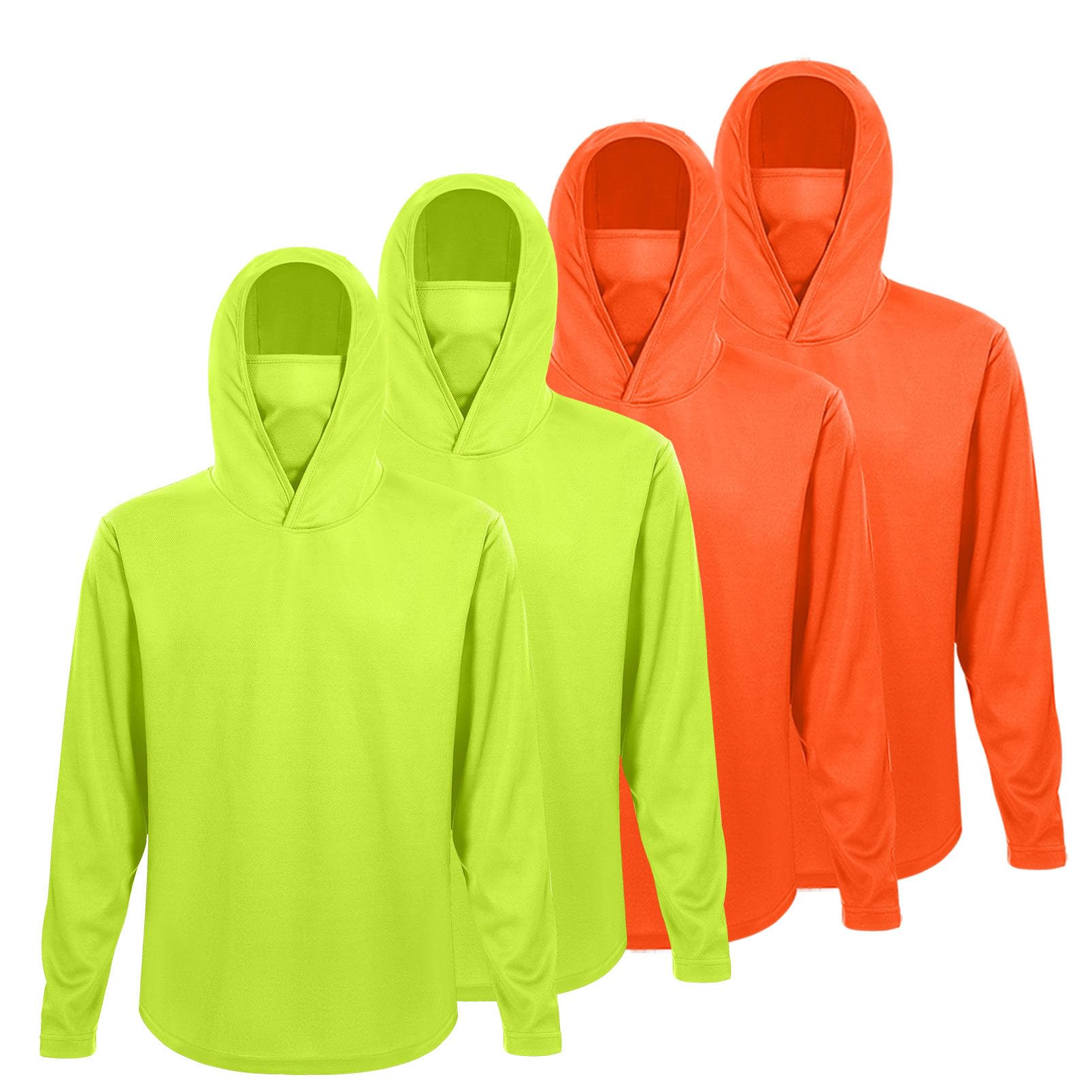 4 Pack Men's Running Hoodie wi - Fishing Mask Sun Protection のレビューと価格