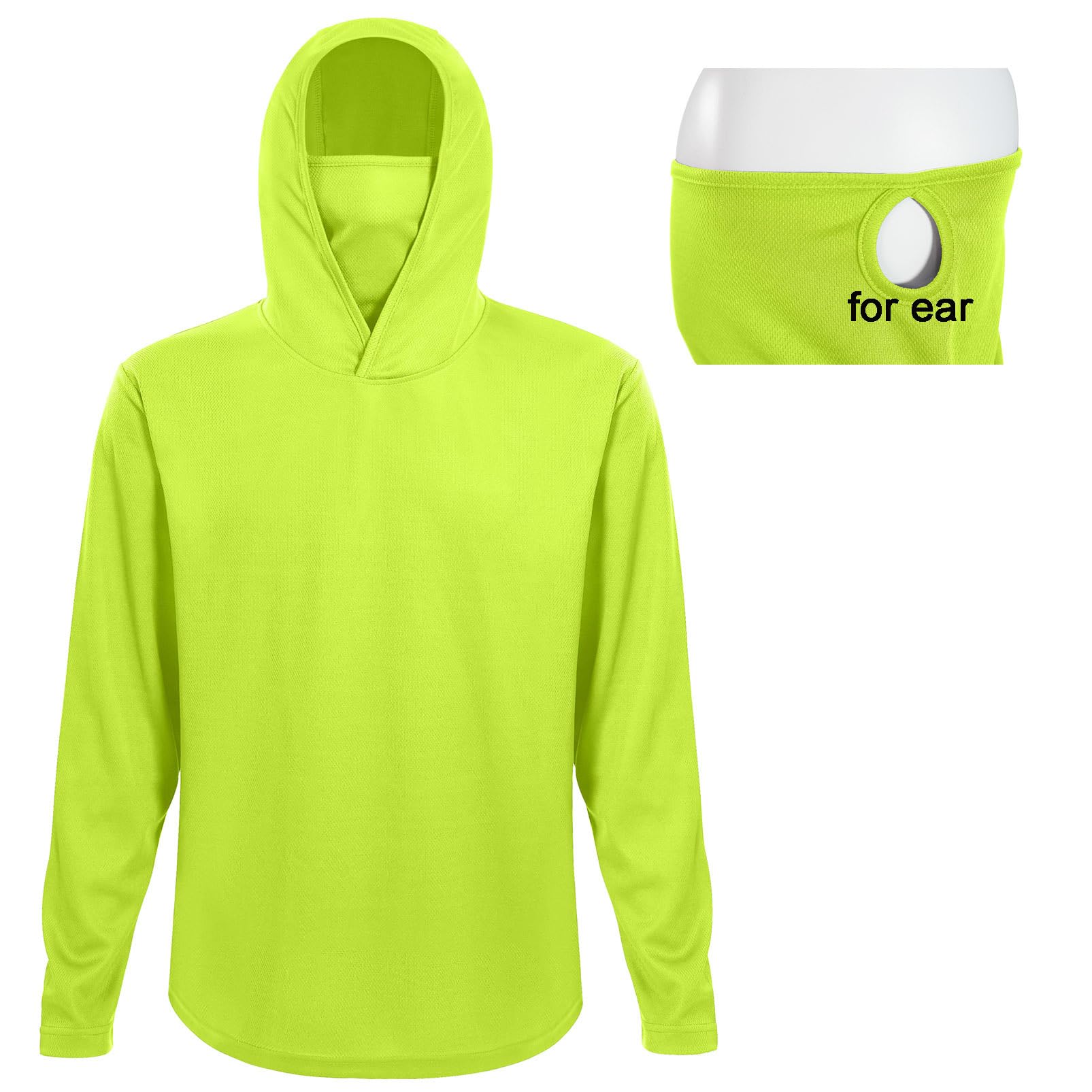 4 Pack Men's Running Hoodie wi - Fishing Mask Sun Protection のレビューと価格