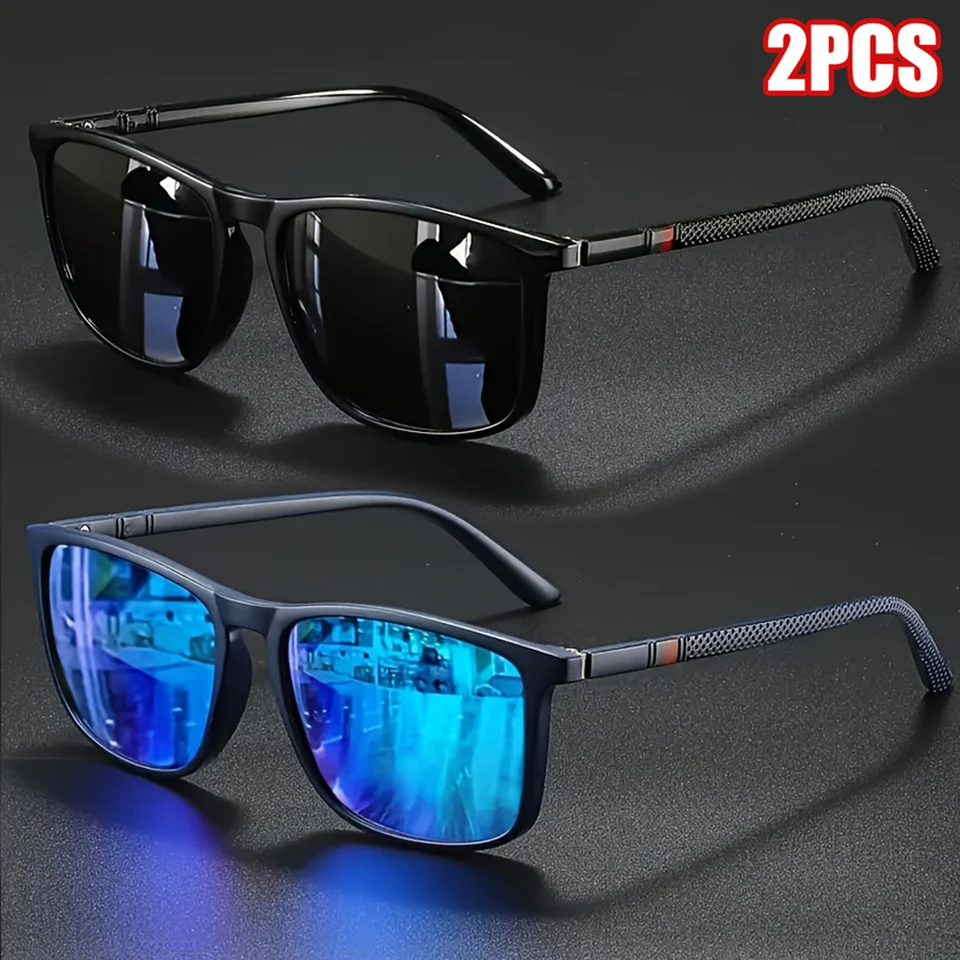 2pcs Luxury Square Vintage Pol - Fishing Sunglasses Polarized のレビューと価格