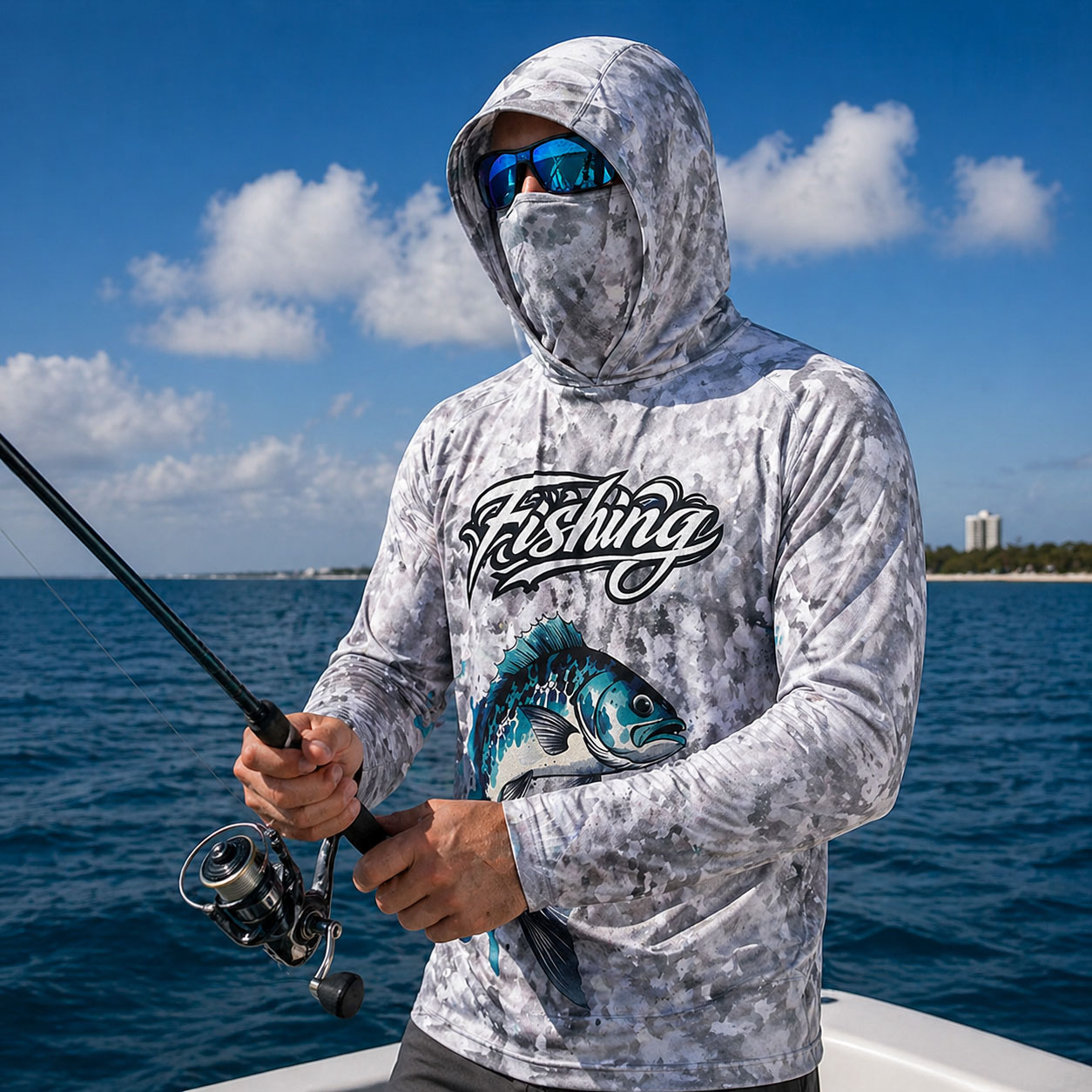 Fishing Shirt Hooded Men Fishi - Fishing Mask Sun Protection のレビューと価格