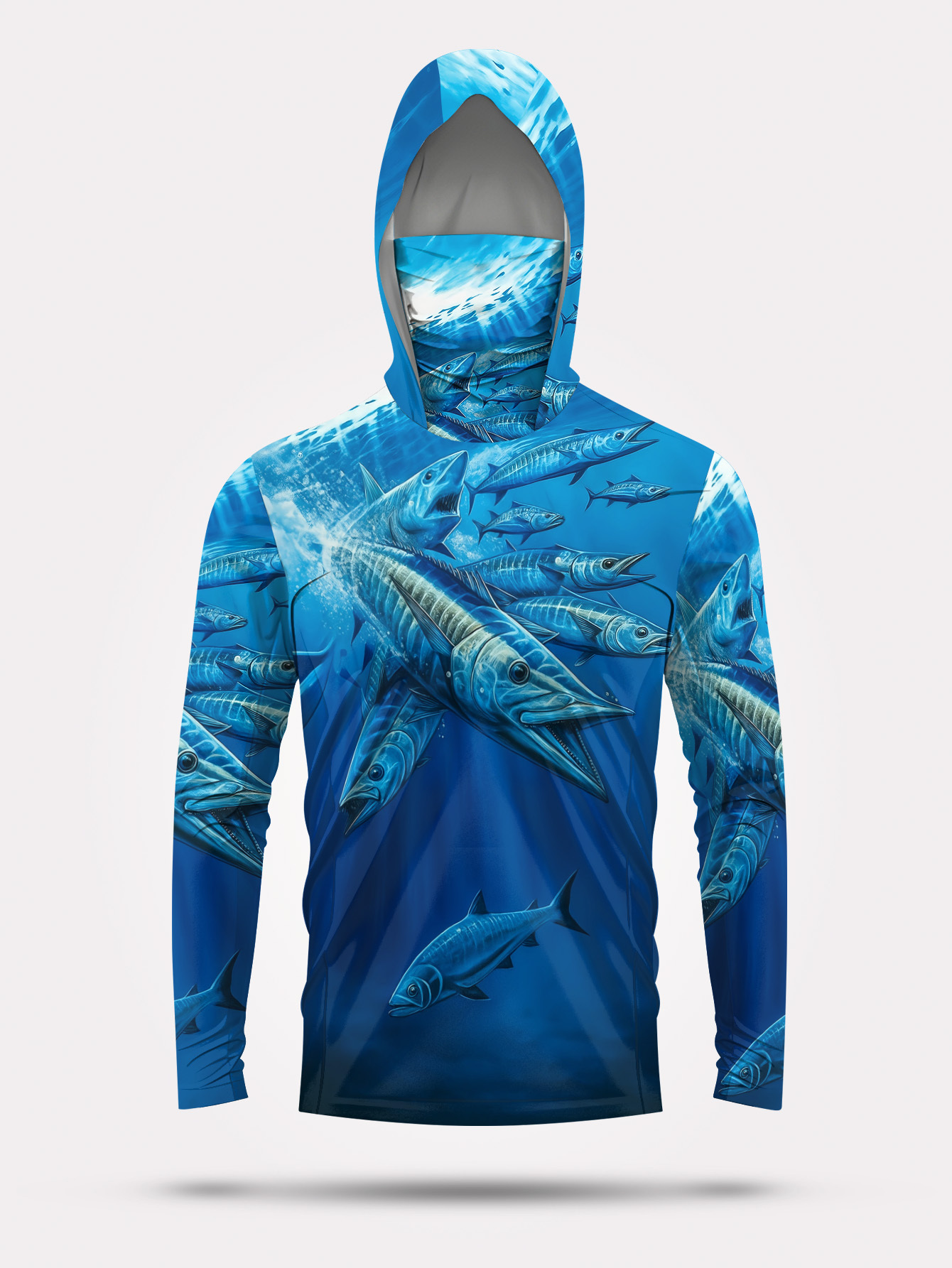 Men Hood Fishing Shirt long sl - Fishing Shirt Uv Protection のレビューと価格